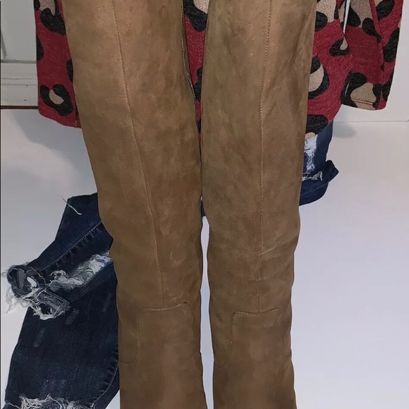 Gianni Bini Back Drop Fringe Brown Boots - Picture 2 of 11